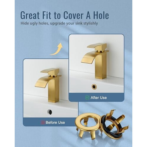 Sink Overflow Ring Brushed Gold 2 Pack Brass 2