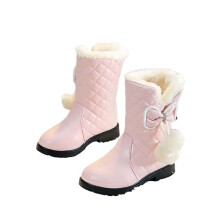 Bottes de neige pour filles, laçage élastique, chaudes, antidérapantes, pour enfants de 3 à 11 ans.