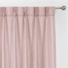 Pink Pinch Pleat Semi-Sheer Curtains, 40"x63", Rayon Blend, Light Filtering, with Hooks, 2 Panels, Compatible with Standard Rods