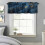 Navy Blue Valance with Gold Stripe and Marble Texture 1