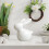Ceramic Easter Bunny Figurine Glossy White 1 Piece 4
