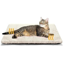 Självvärmande kattbädd, 69,5 x 43 cm, termisk matta för husdjur med avtagbart överdrag, halkfri och tvättbar — Kompatibel med katter och