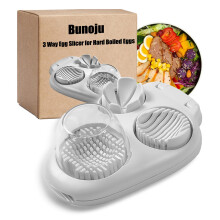 3 in 1 Egg Slicer with Stainless Steel Blades for Hard Boiled Eggs Soft Fruit and Mushroom Cutting