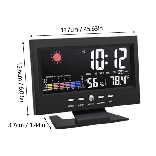 Digitální budík s LCD displejem, teplotou a vlhkostí 1