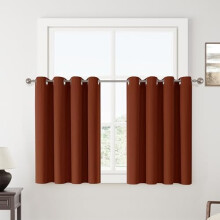 Linen Blackout Curtains 52x63 in, 2 Panels, Grommet Top
