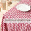 Rød og hvit gingham-duk med rysjer 120 x 60 tommer 100 % 5