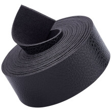 Black Leather Strap Strip 1 Inch Wide 79 Inch Long Lychee Pattern Leather Belt Strips Wrap Single Sided Flat Cord for DIY Crafts