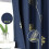 Blackout Curtains Navy Blue Gold Palm Pattern 38x72 Inch 2 3