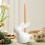 Ceramic Easter Bunny Figurine Glossy White 1 Piece 5