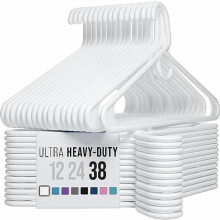 Cintres en plastique résistant - Blanc - Lot de 38