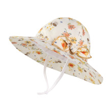 Cappello da sole floreale per neonati e bambini, ideale per attività all'aperto, protezione solare, regolabile, con tesa larga, perfetto per la