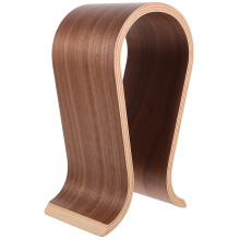 Hoofdtelefoonstandaard voor bedrade over-ear hoofdtelefoons, draadloze headset, kantoorwerk, bruin