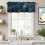 Navy Blue Stone Gold Stripe Valance 54x18in 2