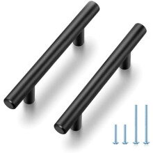 30 db-os csomag, 5"-os matt fekete szekrényfogantyúk, 3"-os (76 mm-es) lyukközépponttal, rozsdamentes acél, kompatibilis a standard