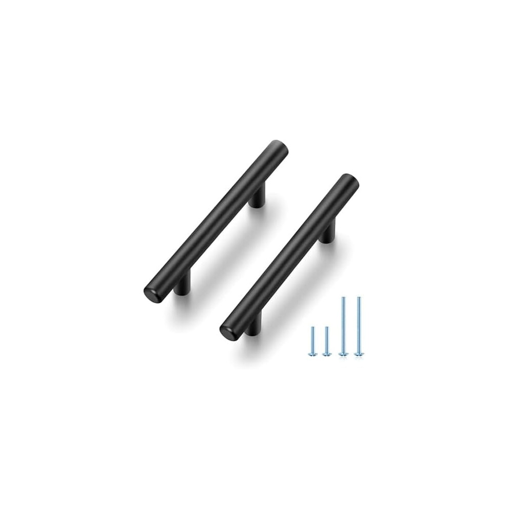 30-Pack 5" Matte Black Cabinet Pulls, 3" (76Mm) Hole Center, Stainless Steel, Compatible With Standard Cabinets 9448990342716