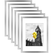 A4 picture frame set silver 6 pieces