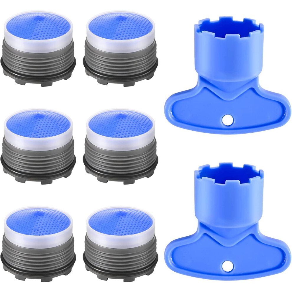 6Pcs Faucet Aerator M18.5, Flow Restrictor Replacement For Sink Faucet, Kitchen Bathroom Sink Aerator With Removal Wrench Tool 9448990342631