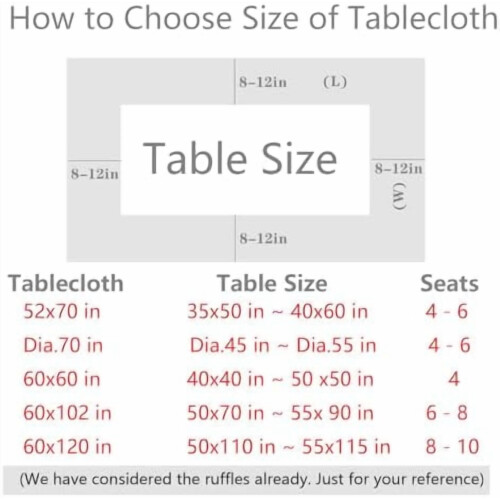 Cotton Gingham Tablecloth with Ruffled Edge 70" x 52" 1