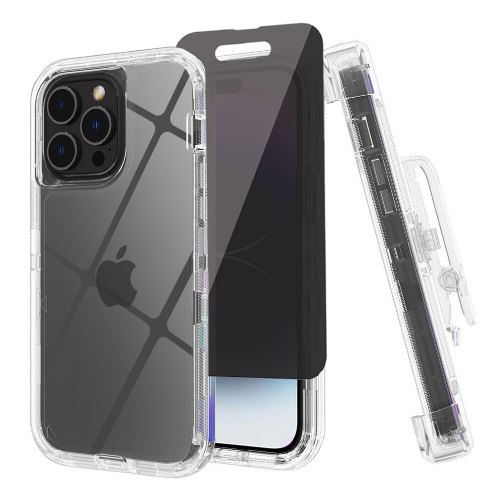 Iphone 14 Case With Privacy Screen Protector And Belt Clip 9329345578304