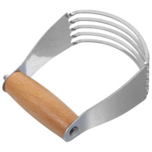 Stainless Steel Pastry Blender and Dough Scraper Tool for Uniform Dough Mixing with Ergonomic Handle