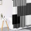 Ensemble rideau de douche géométrique gris noir blanc 4 pièces 8