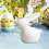 Ceramic Easter Bunny Figurine Glossy White 1 Piece 3