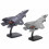 Rygai Stor Legering Pull Back F-35 Jagerflymodel Musik LED Flylegetøj Gave, Sort 7