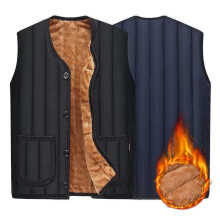 Herren Winterjacke für Herren mittleren Alters: Warme, winddichte Outdoor-Weste mit dickem Fleecefutter, ärmellos, hält warm und ist ärmellos.