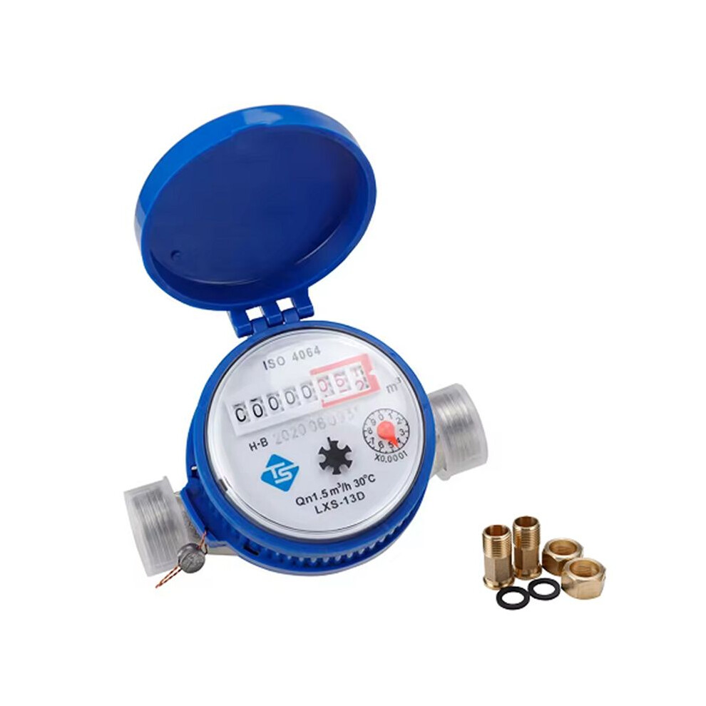 Practical Water Meter Mechanical Rotary Wing E-Type Precision Pointer Counter Measurement Tools With Copper Fittings 6034088868713