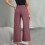 Dambyxor med hög midja, vida ben, polyestertwill, S-2XL 8