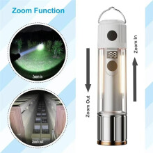 Lanterna LED Recarregável com Ímã, Lanterna de Alta Potência, Carregador Portátil, Lanterna de Emergência para Camping