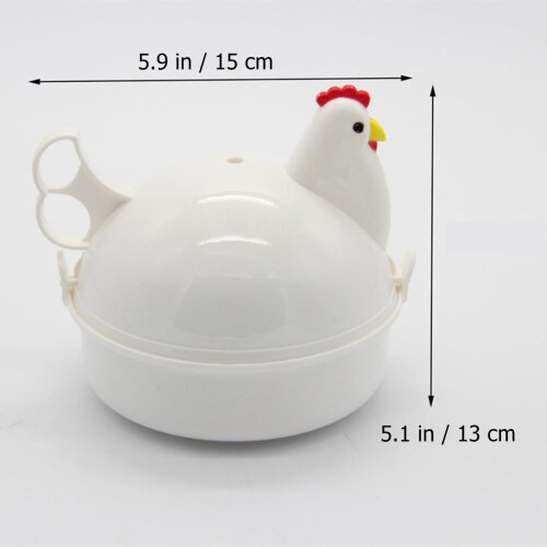 OUNONA chicken-shaped egg boiler steamer 4-egg 1