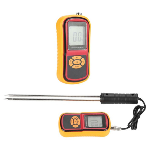 GM640 Moisture Meter Portable Digital LCD Grain Moisture Temperature Meter for Wheat Rice Corn Bean 1
