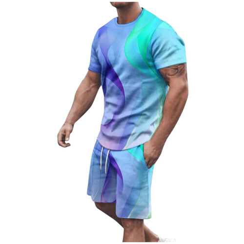 Φόρμες για άνδρες Σετ Joggers Casual T-shirt Καλοκαιρινό Αθλητικό Στρογγυλή Λαιμόκοψη
