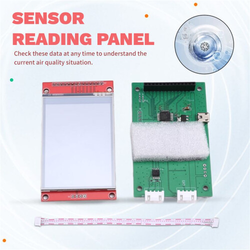 7 In1 Indoor Air Quality Sensor Reading Panel Co2/PM2.5/TVOC/CH2O T&H Dust Detection Sensor Module Display Panel 2