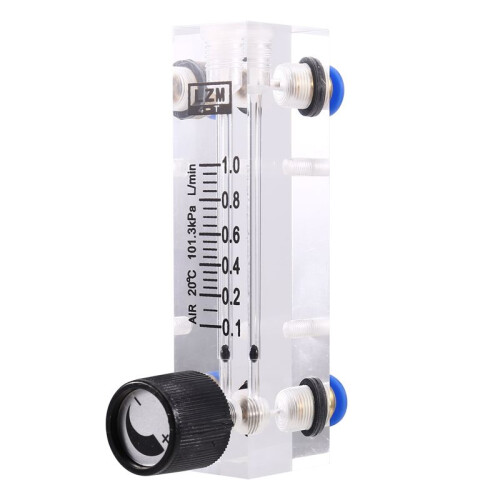 4T 0.1-1L/MIN Acrylic Variable Area Flow Meter Adjustable Panel Mount Gas Rotameter Air Flow Rate Controller