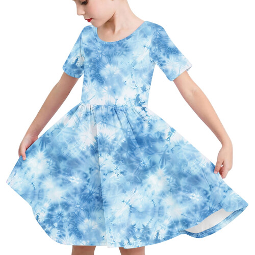 Φόρεμα Tie-Dye για νήπια για κορίτσια με ντεγκραντέ, καλοκαιρινό, χαριτωμένο, φαρδύ