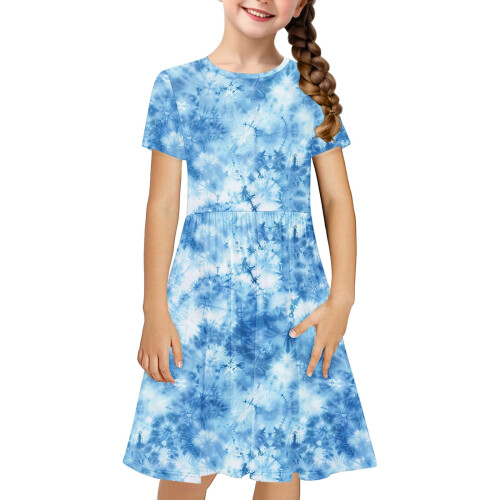 Φόρεμα Tie-Dye για νήπια για κορίτσια με ντεγκραντέ, καλοκαιρινό, χαριτωμένο, φαρδύ 1