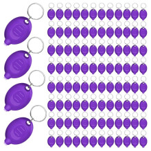 100-Pack 395nm UV-Ficklampa Mininyckelring - Bärbart UV-Svart Ljus, Kompakt Läckage- och Fläckdetektor
