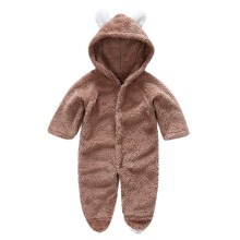 Roupa de bebê menino em promoção, 3-6 meses, macacão de manga comprida com estampa animal, grosso e quentinho, ideal para escalar (cáqui, 9-12