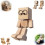 Wooden Bobblehead Man Desktop Ornament 1 piece 4