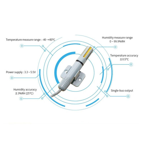 AM2305B High Accuracy Temperature and Humidity Sensor Single Bus Communication Temperature and Humidity Probe 2