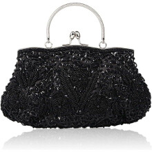 Avondclutch voor dames, vintage handtas met kralen en pailletten, bruidstasje voor een bruiloft