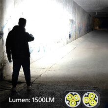 LED Rechargeable Flashlight Portable Torch Light with Magnetic 1500 Lumens Powerful Lantern for Outdoor Camping Lighting