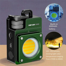 Ultra Bright 3500LM Camping Light USB-C Rechargeable 5 Light Modes Portable for Outdoor Emergency Green