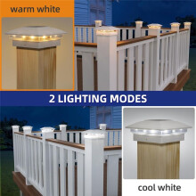 Paquete de 4 Luces Solares para Postes de Exterior, 16 LED, Impermeables, para Terrazas.