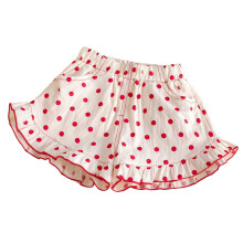 Shorts für Teenager-Mädchen, Kindershorts, lässige Mädchen-Shorts mit Rüschenbund, Paperbag-Taille, elastischem Bein, weitem Bein, rot, 6-7 Jahre