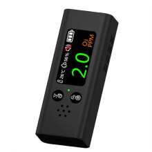 Ozone Detector 3-in-1 Portable O3 /Temperature/Humidity Tester Air Quality Household O3 Monitor USB Charging Black