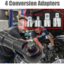 Offset Extension Wrench for Electric Drill,1/2-Inch Electric Drill Adapter, 4 Conversion Adapters, for Tight Spaces