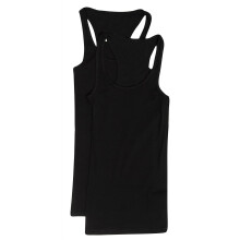 Canotta da allenamento in cotone a coste da donna e taglie forti con scollo all'americana